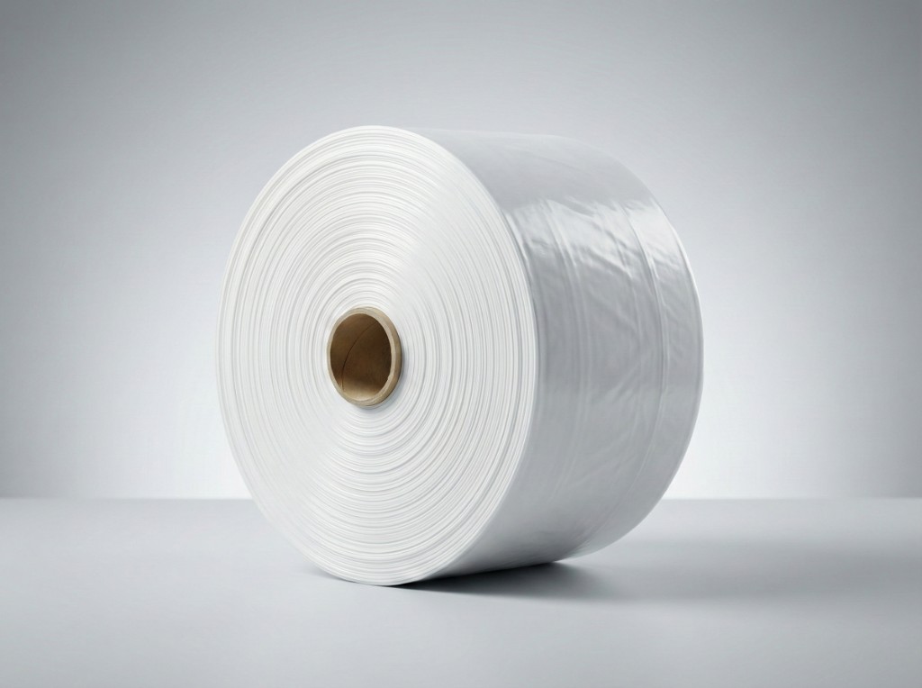 Clear plastic film roll