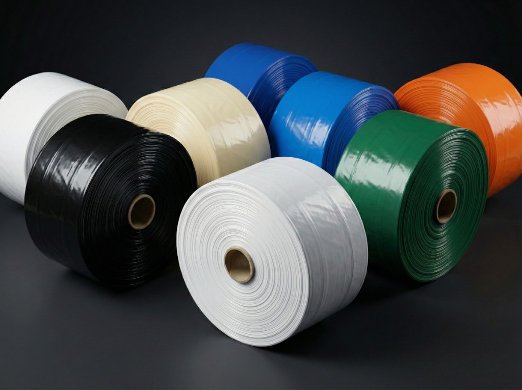 Multi-color industrial plastic film rolls
